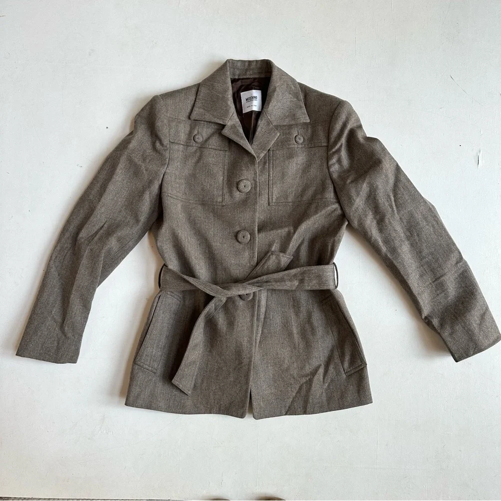 Moschino Cheap & Chic Wool Belted Blazer Jacket - Picture 2 of 7